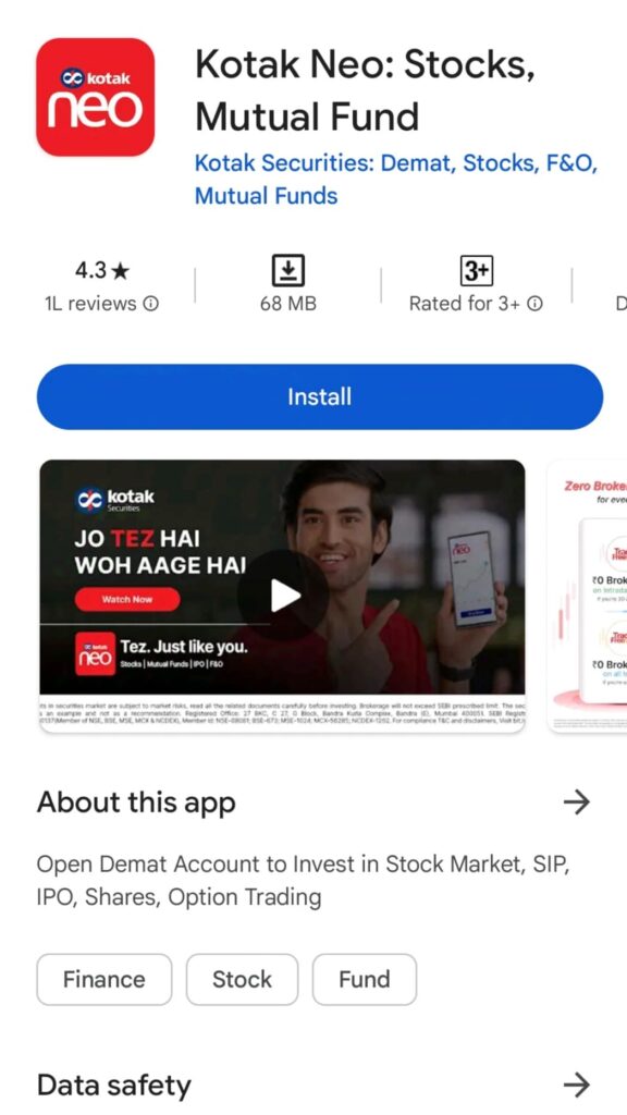 Kotak securities neo mobile app ka upyog