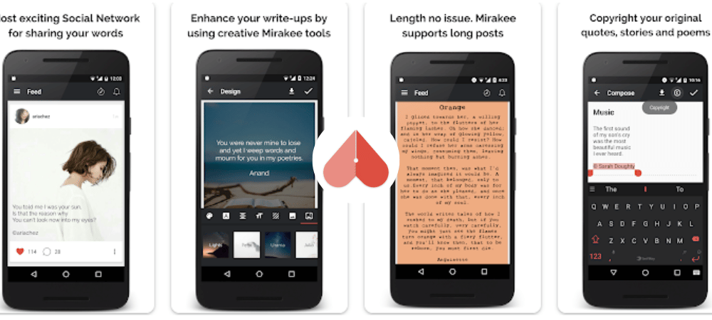 several screens showing different types of text on a phone (Best Apps Similar To Tumblr )